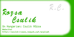 rozsa csulik business card